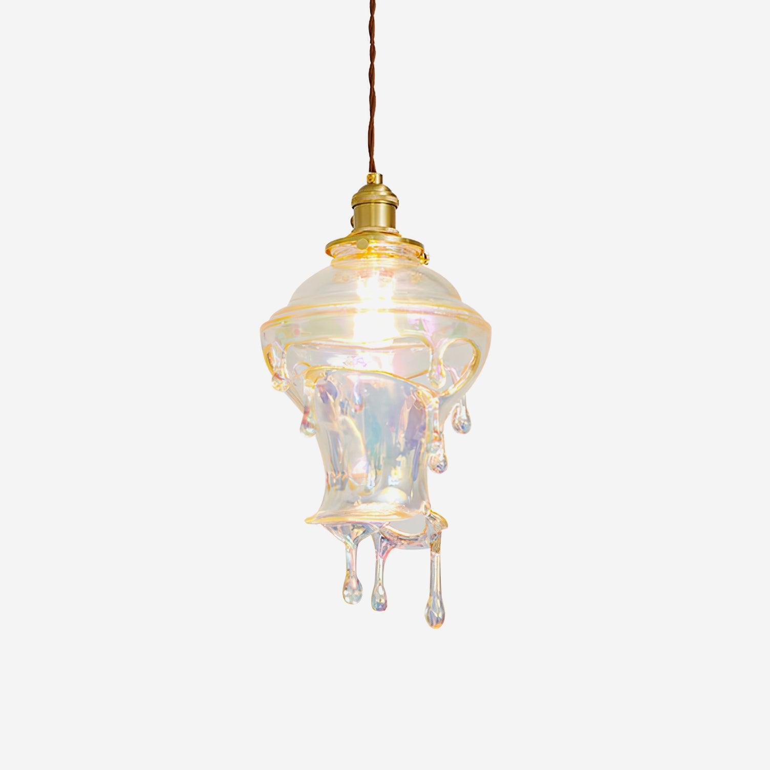 Pendant Lamp Iridescent Water Drop Shade Artistic Glow - Neutral Decor