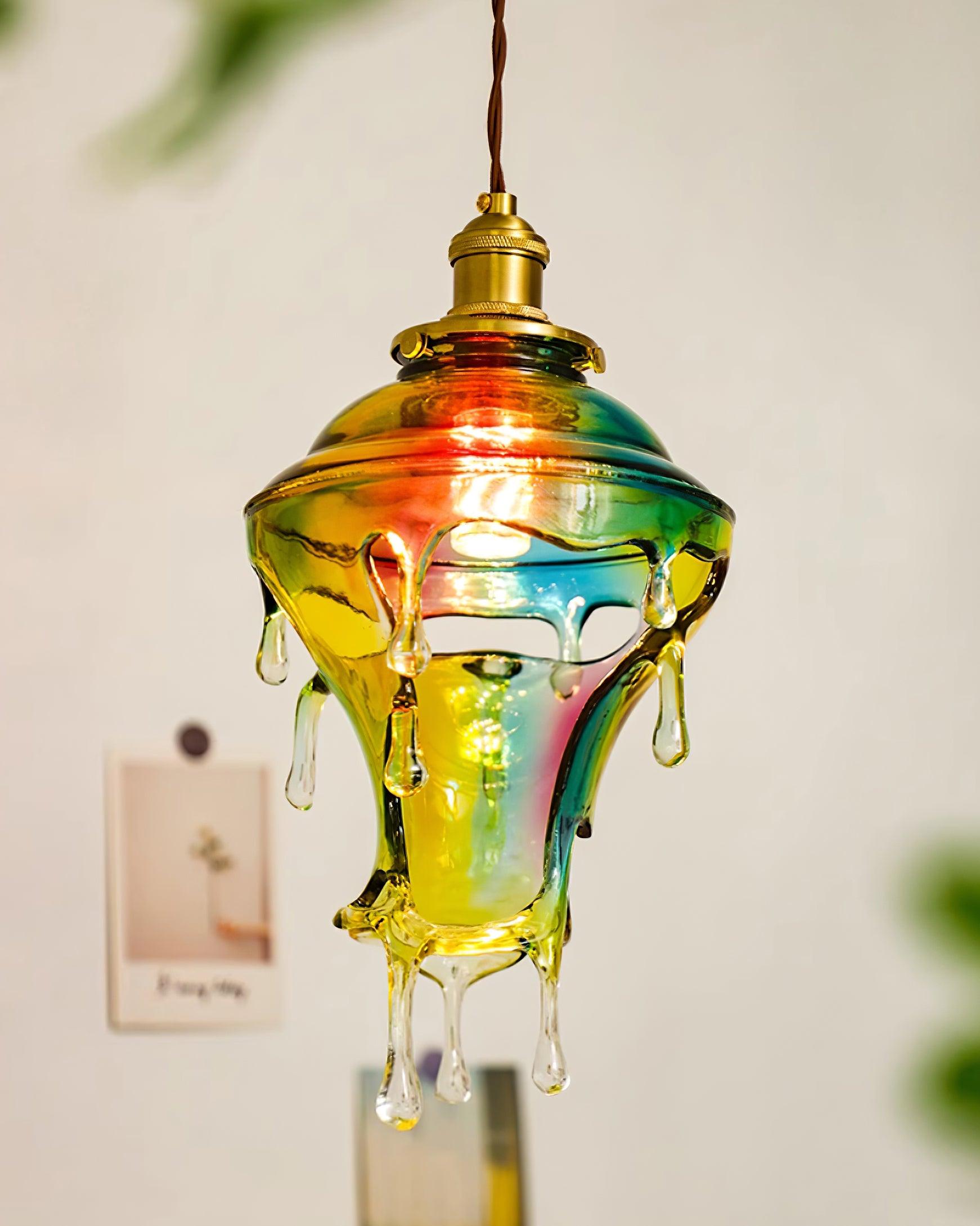 Pendant Lamp Iridescent Water Drop Shade Artistic Glow - Neutral Decor