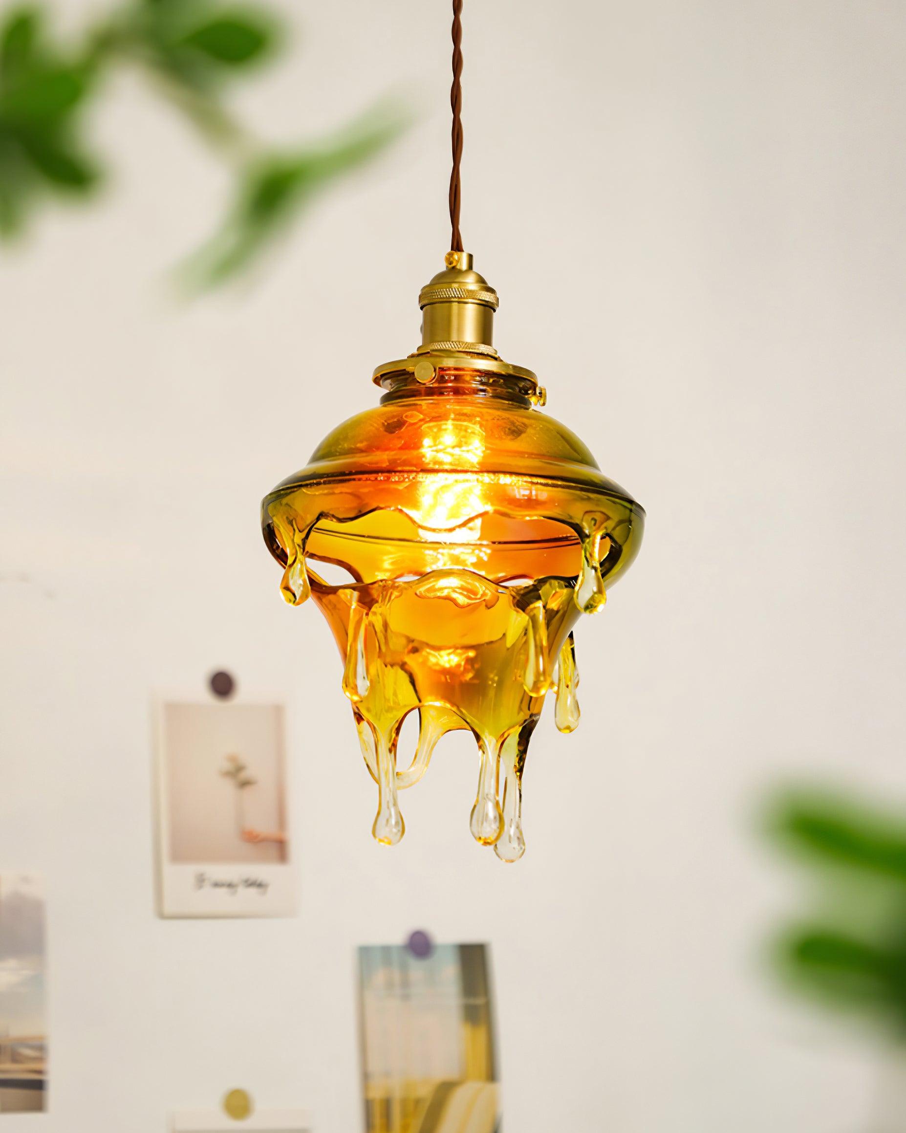 Pendant Lamp Iridescent Water Drop Shade Artistic Glow - Neutral Decor