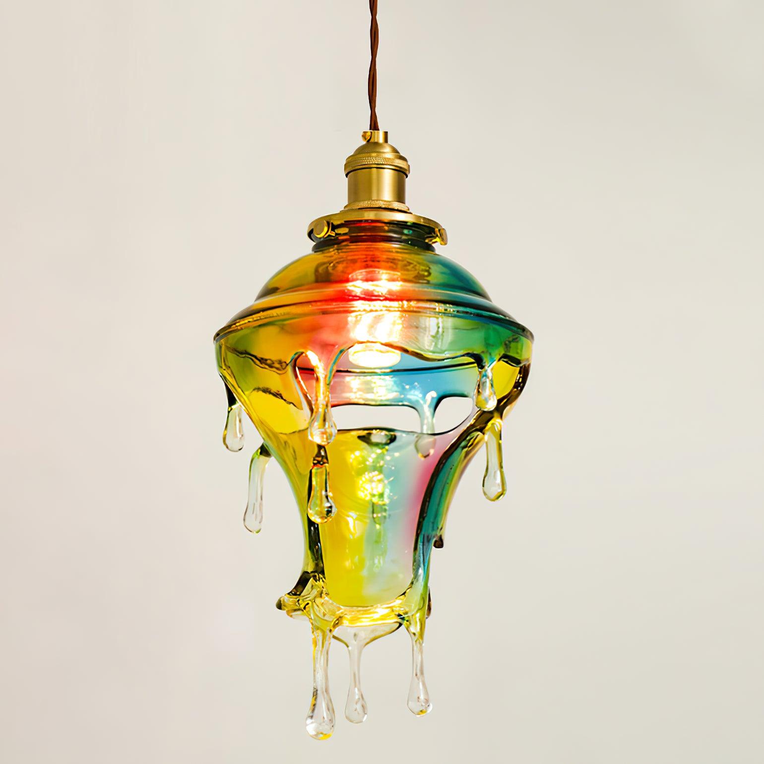 Pendant Lamp Iridescent Water Drop Shade Artistic Glow - Neutral Decor