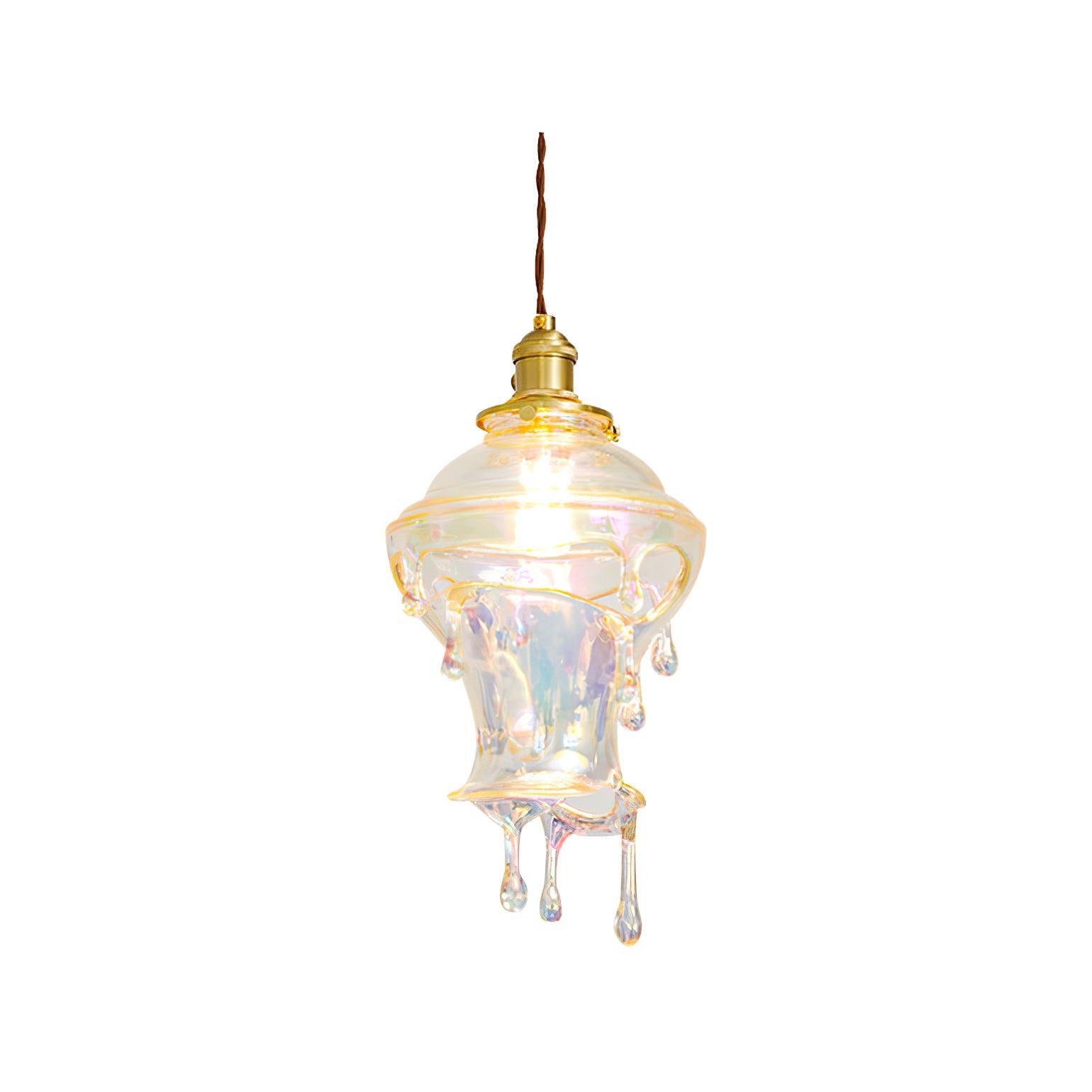 Pendant Lamp Iridescent Water Drop Shade Artistic Glow - Neutral Decor