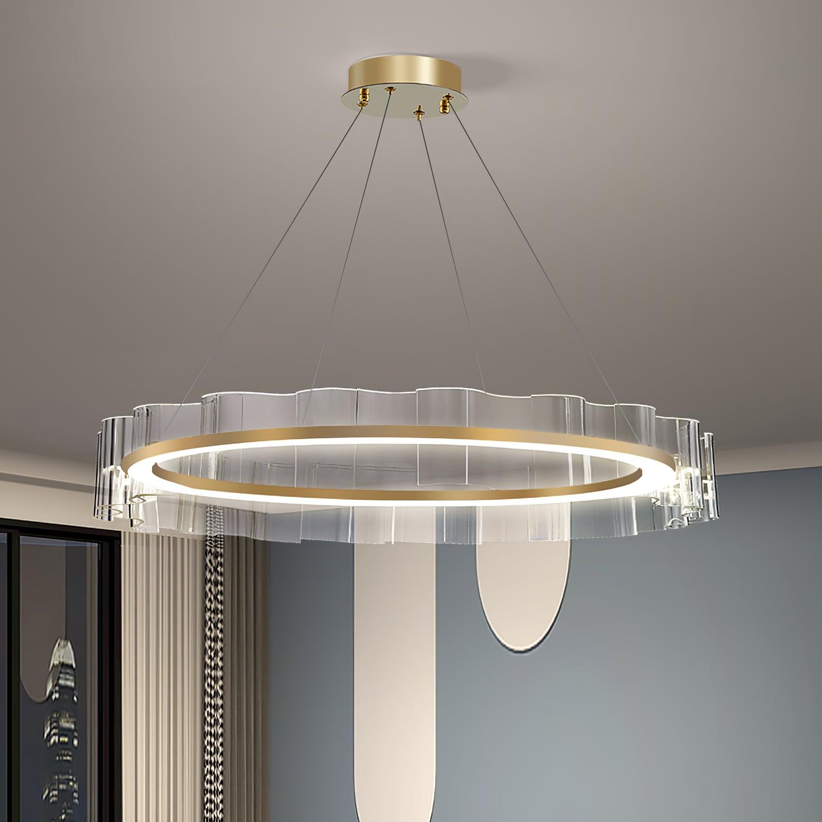 Acoustic Postmodern Luxury Water Wave Glass Chandelier
