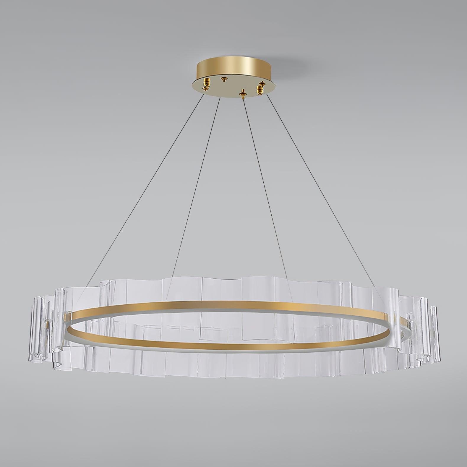 Acoustic Postmodern Luxury Water Wave Glass Chandelier