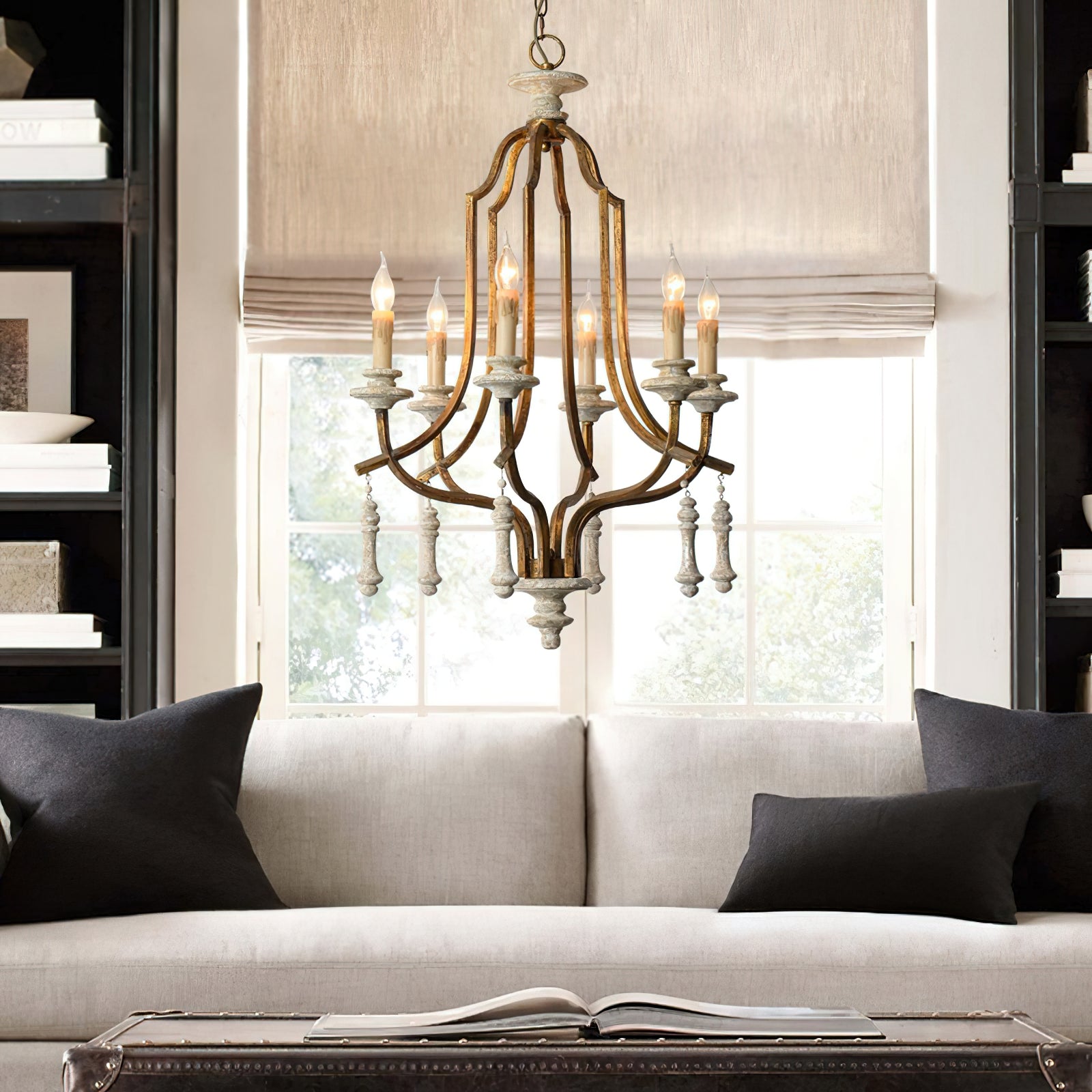 Arsoliel Vintage Luxury Wood Chandelier