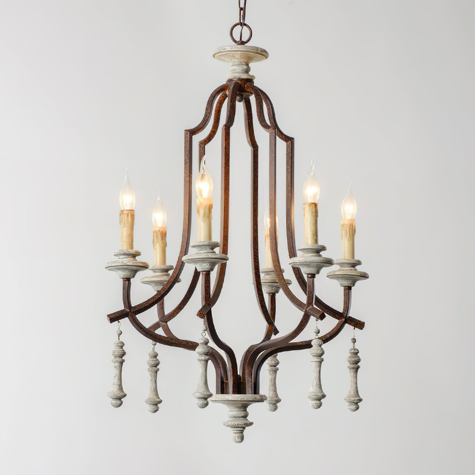 Arsoliel Vintage Luxury Wood Chandelier