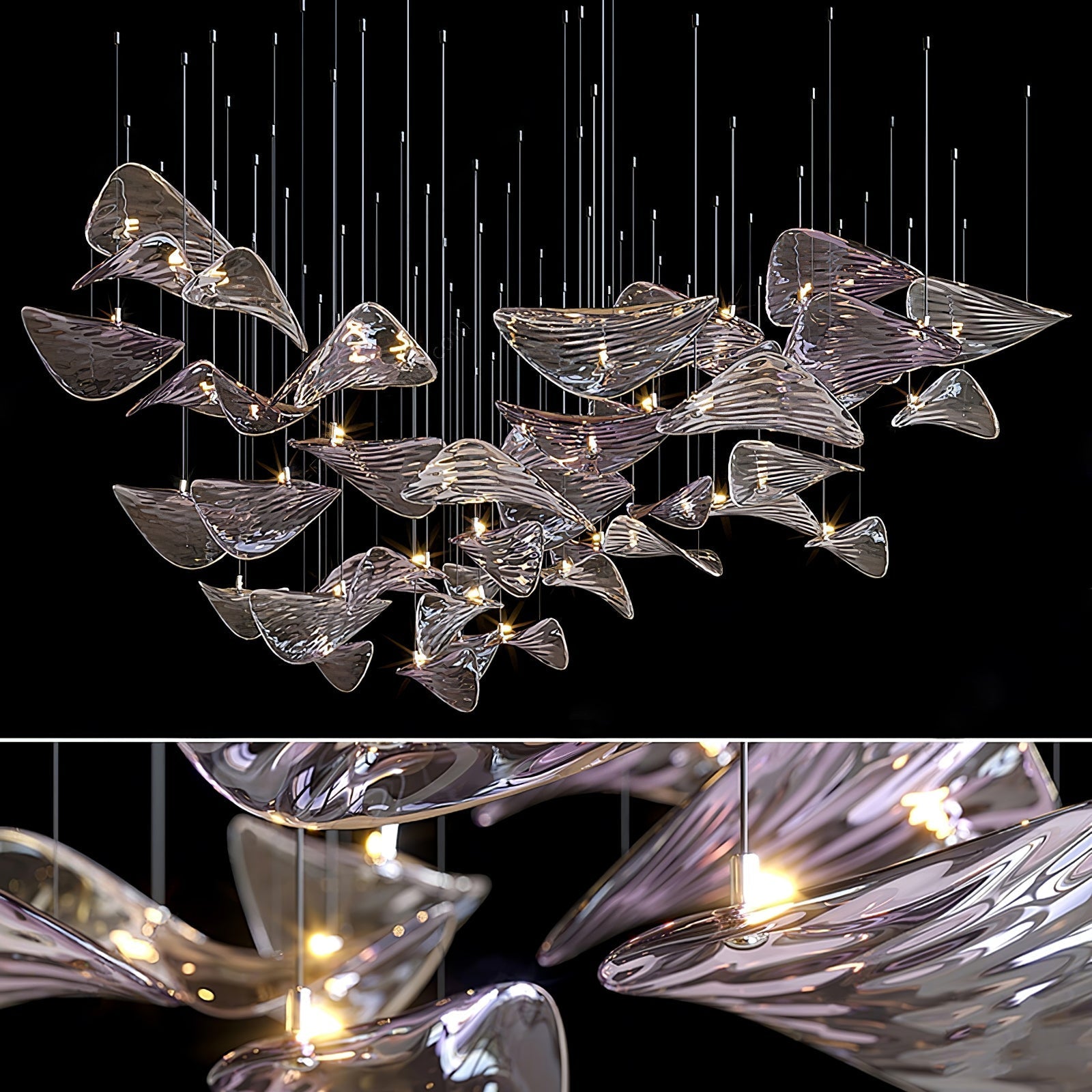 Beauvale Wave Floating Leaf Chandelier