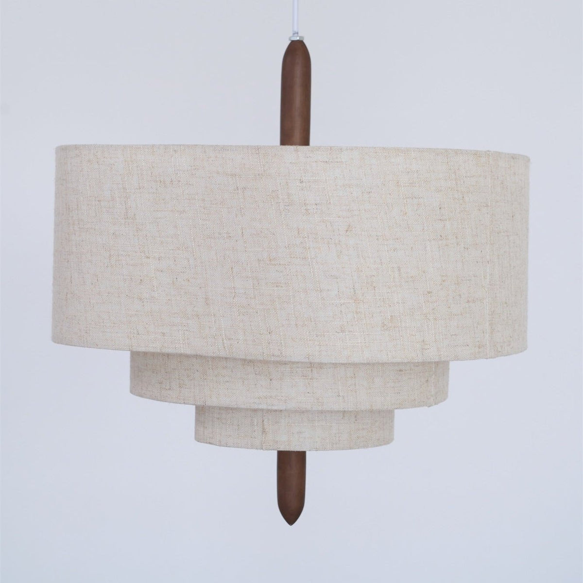 Salemu Elegance Wave Ladder Wood Fabric Pendant Lamp
