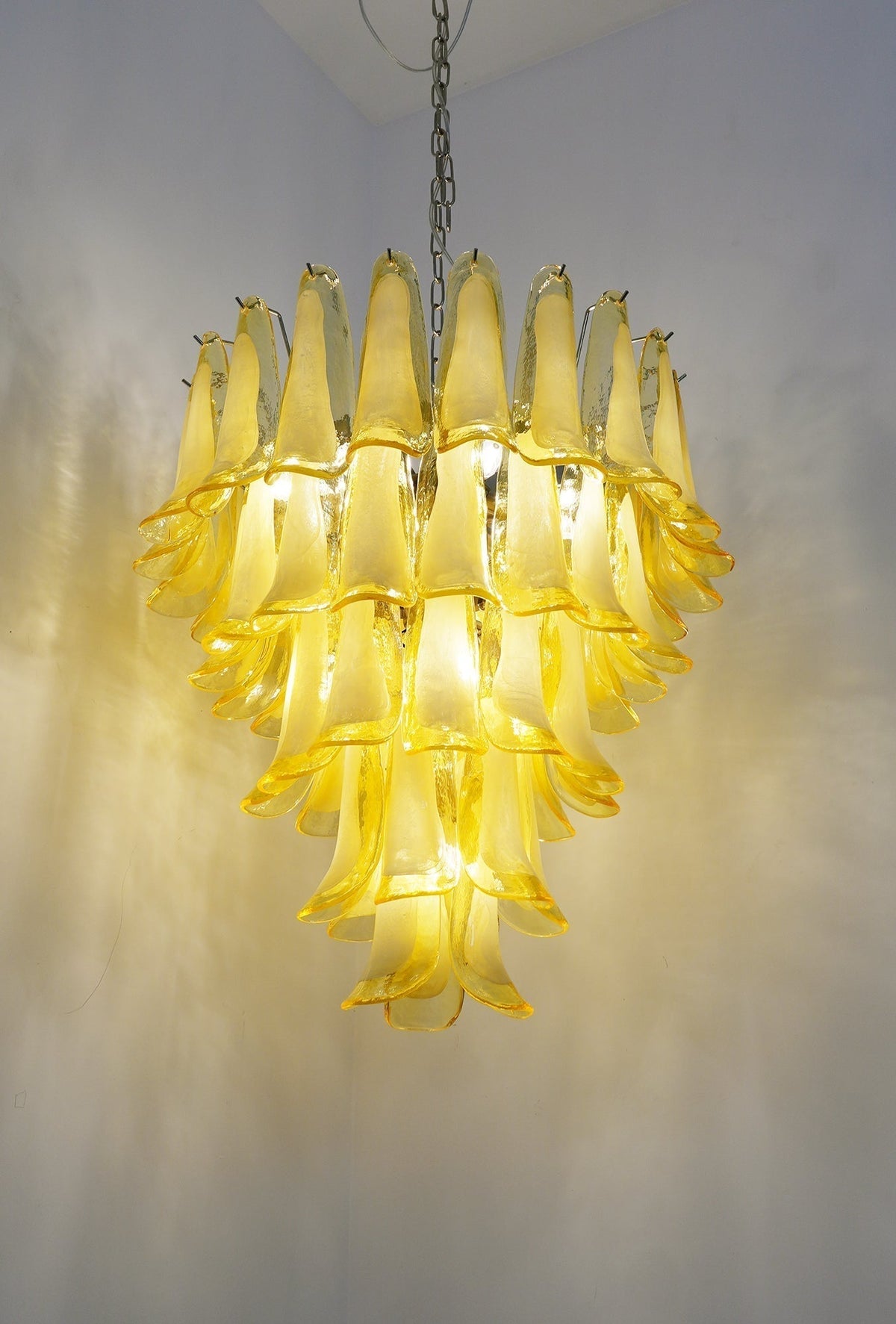 Eranos Chandelier Murano Glass Petal Wave