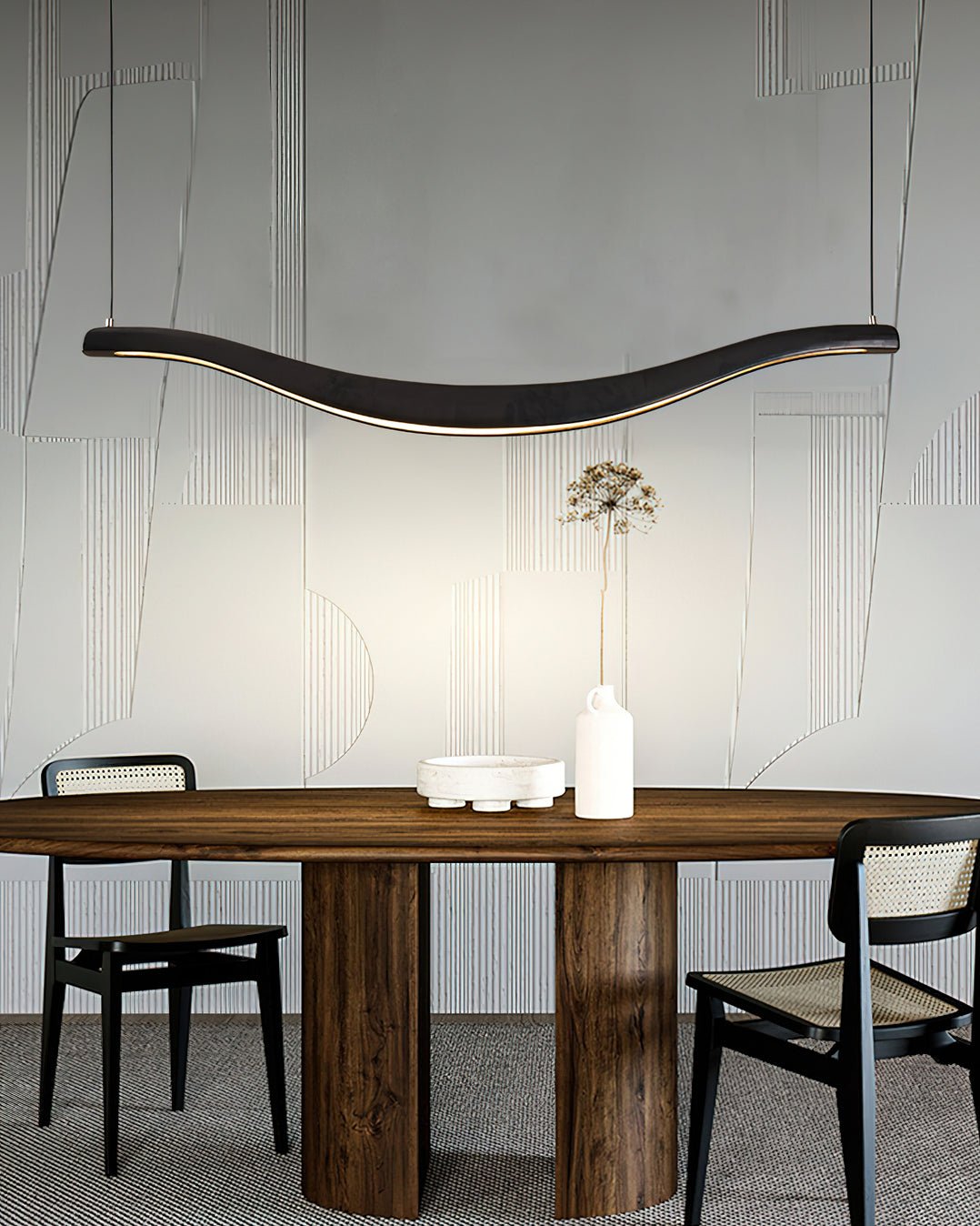 Elvuaria Chandelier Wood Waveform Elegant