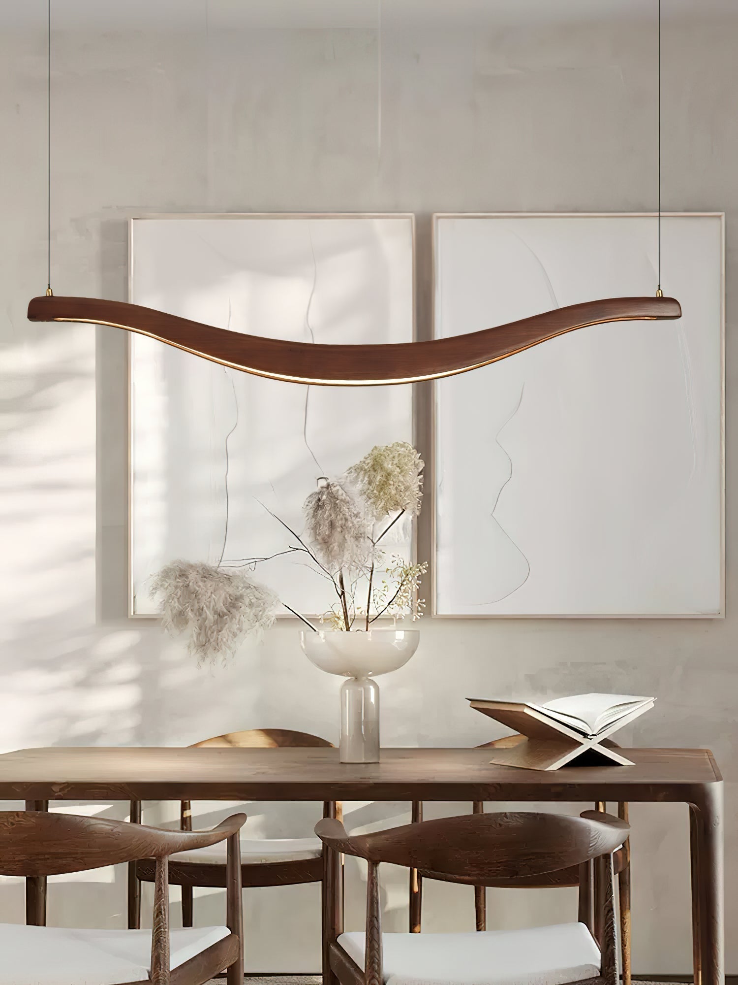 Elvuaria Chandelier Wood Waveform Elegant