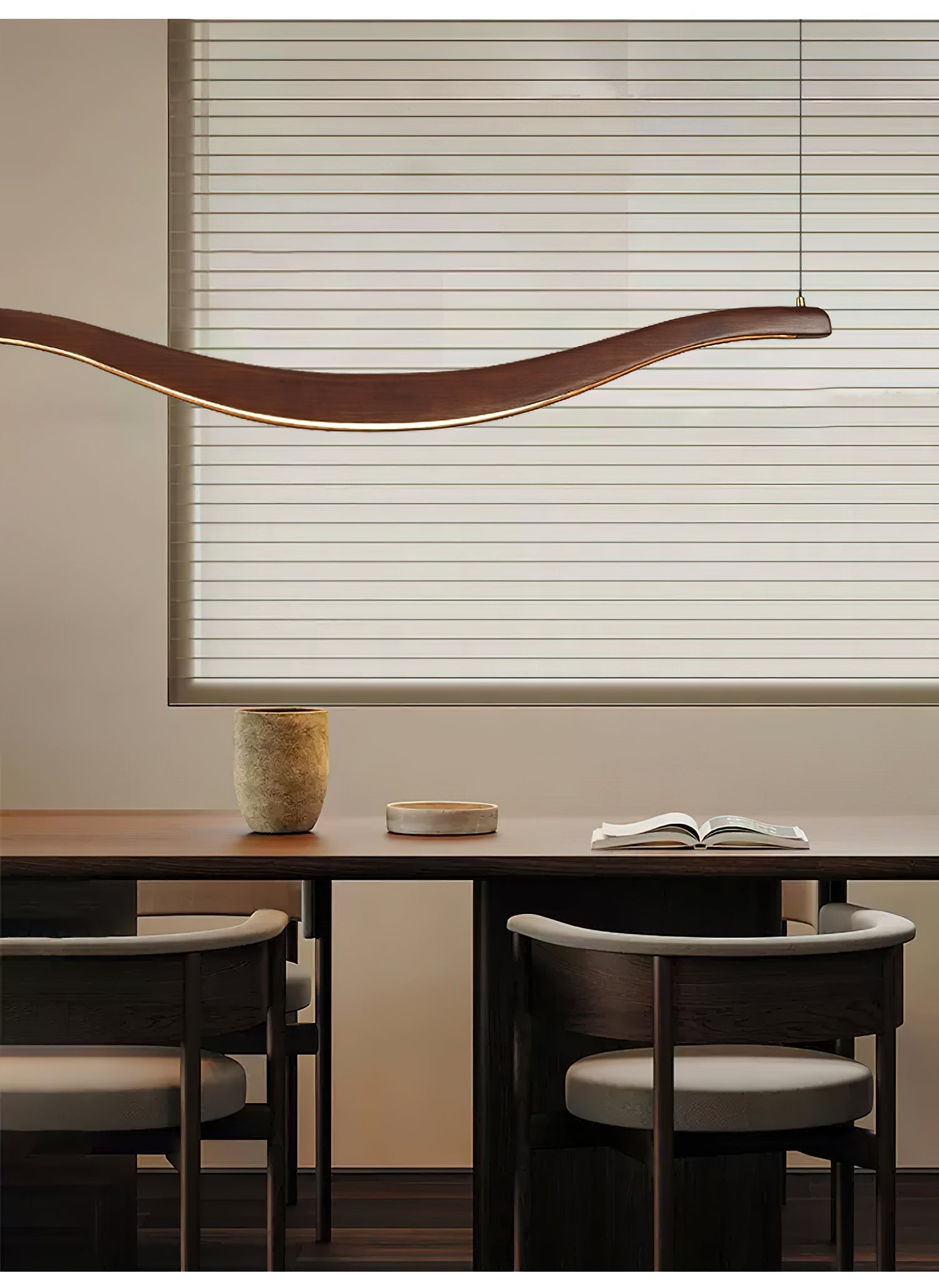 Elvuaria Chandelier Wood Waveform Elegant