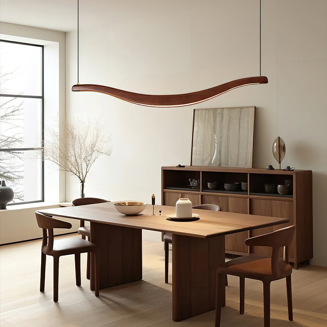 Elvuaria Chandelier Wood Waveform Elegant