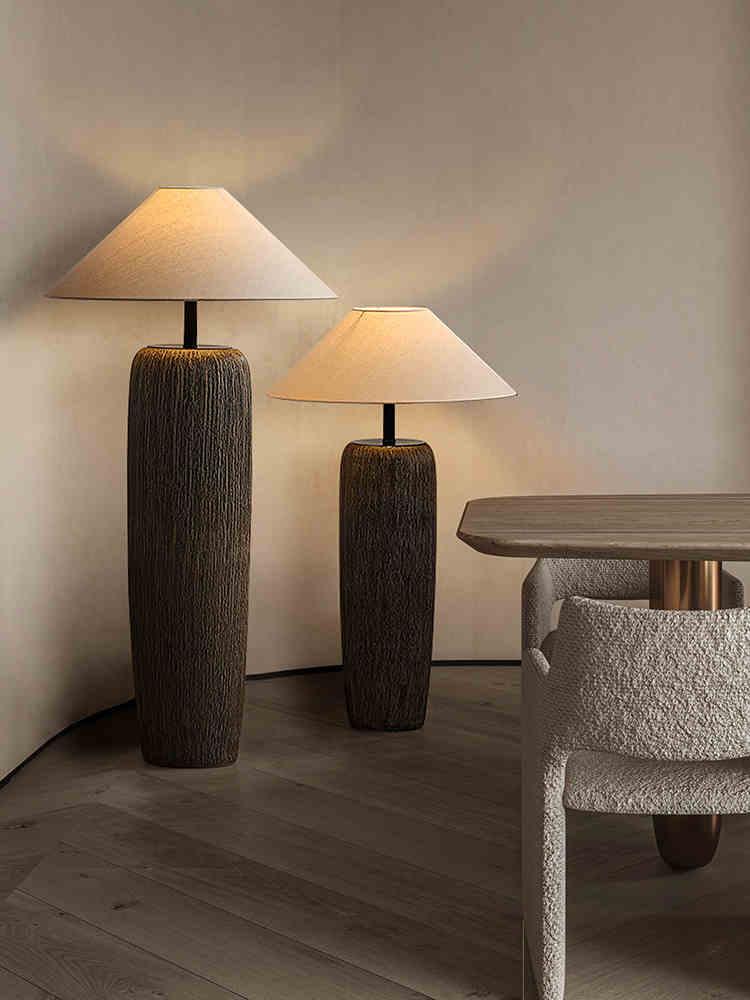 Hael Weathered Wood Grain Floor Lamp