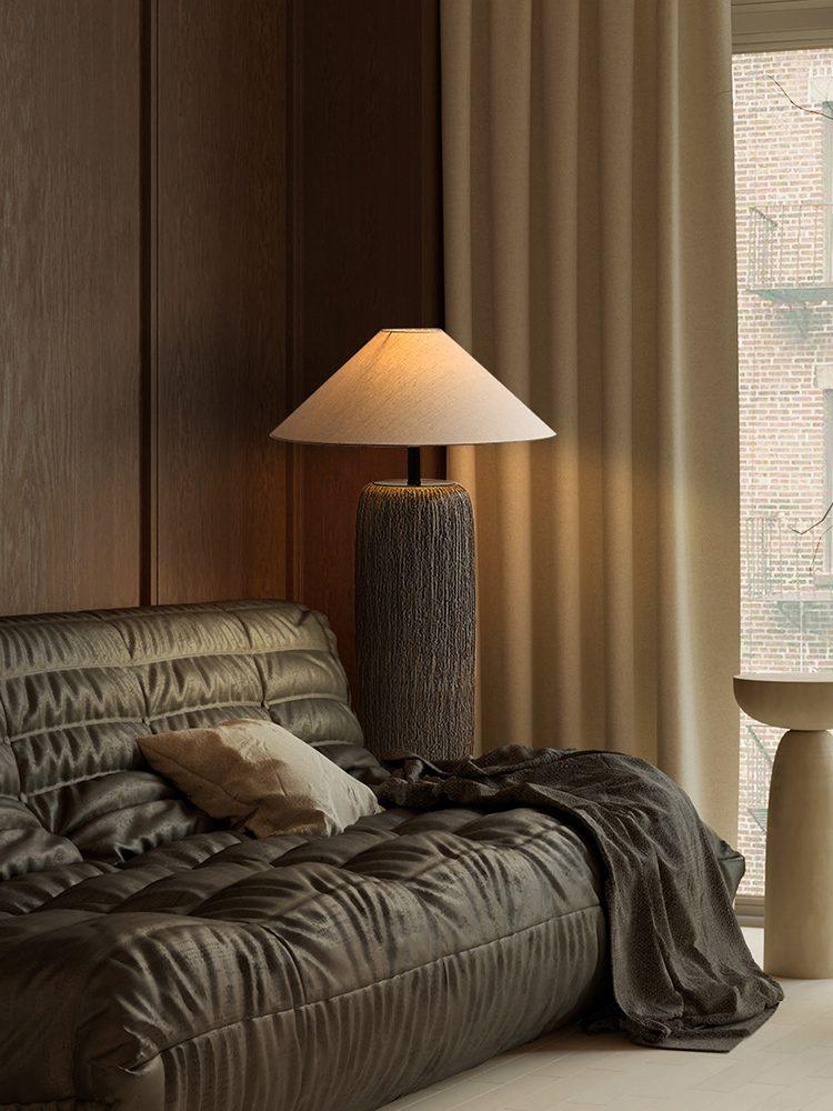 Hael Weathered Wood Grain Floor Lamp
