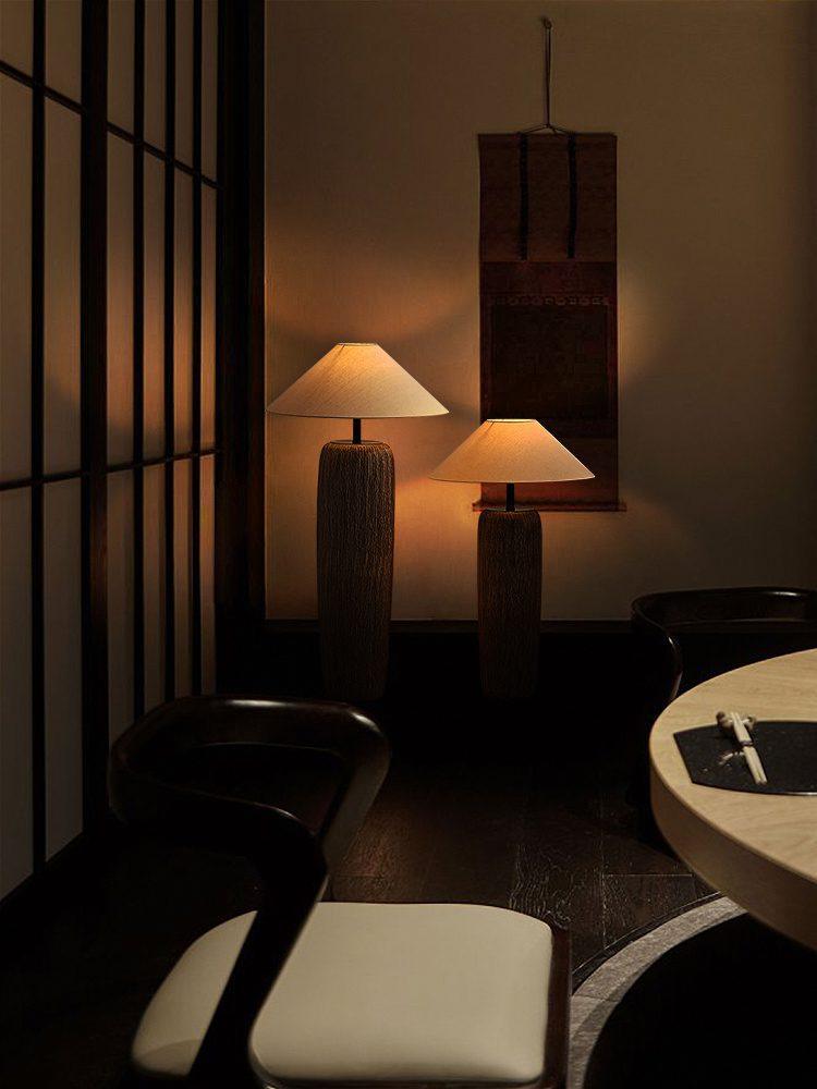 Hael Weathered Wood Grain Floor Lamp
