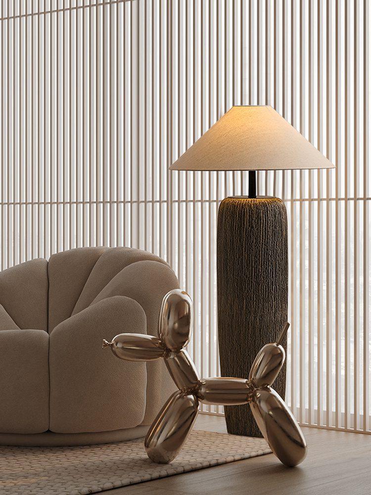 Hael Weathered Wood Grain Floor Lamp