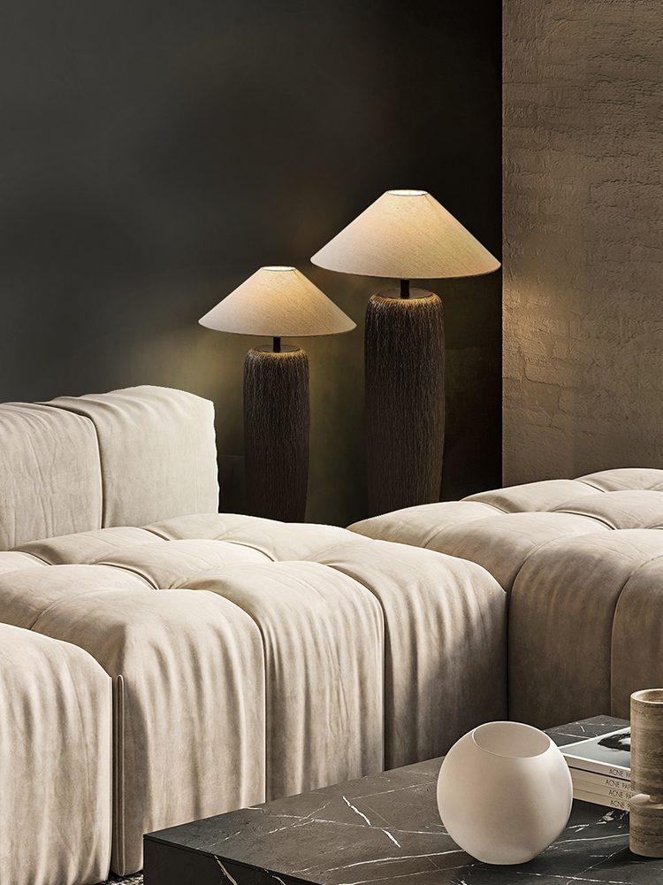 Hael Weathered Wood Grain Floor Lamp