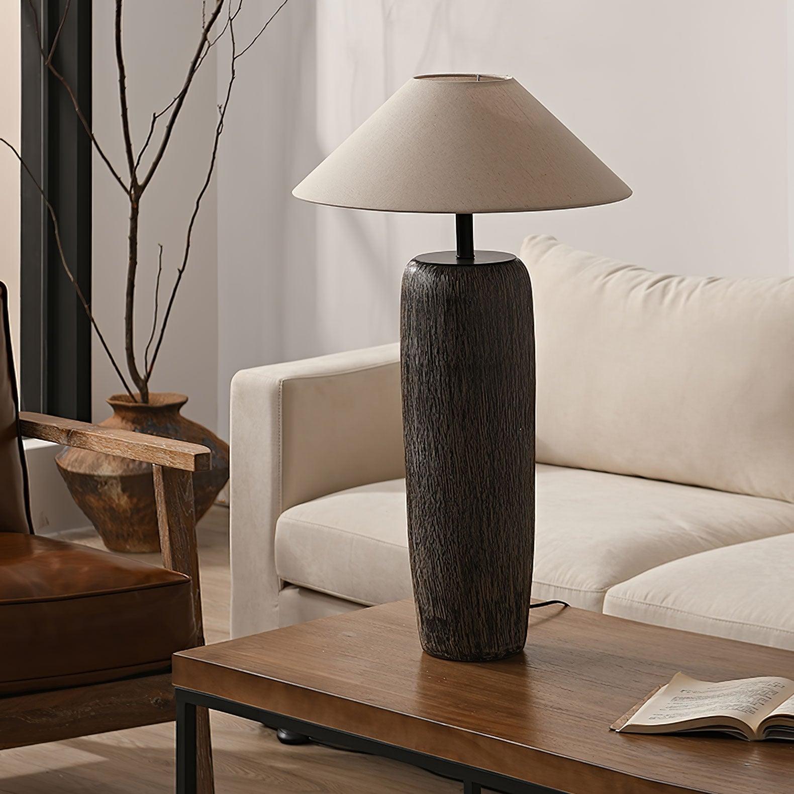 Hael Weathered Wood Grain Floor Lamp