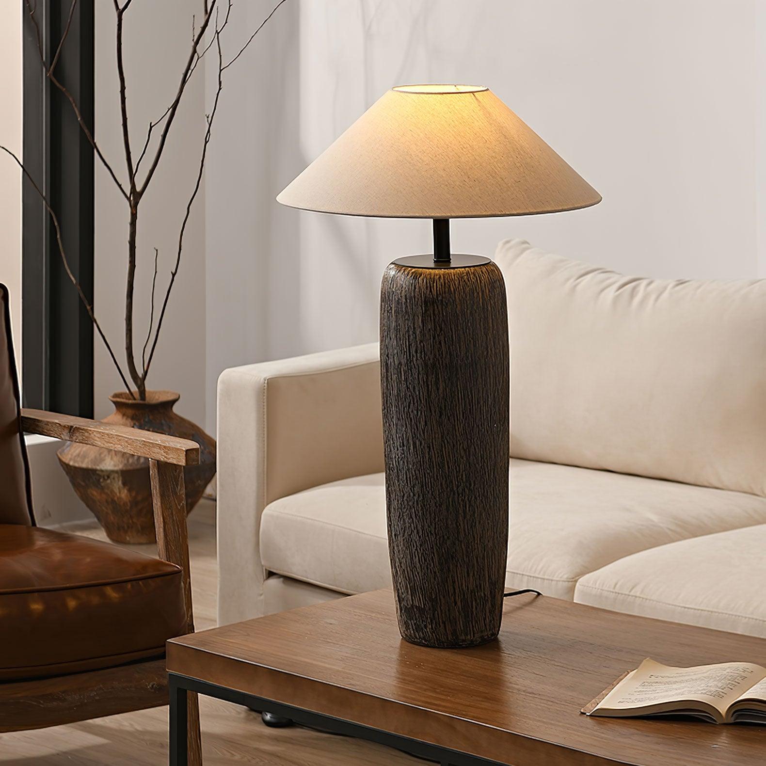Hael Weathered Wood Grain Floor Lamp