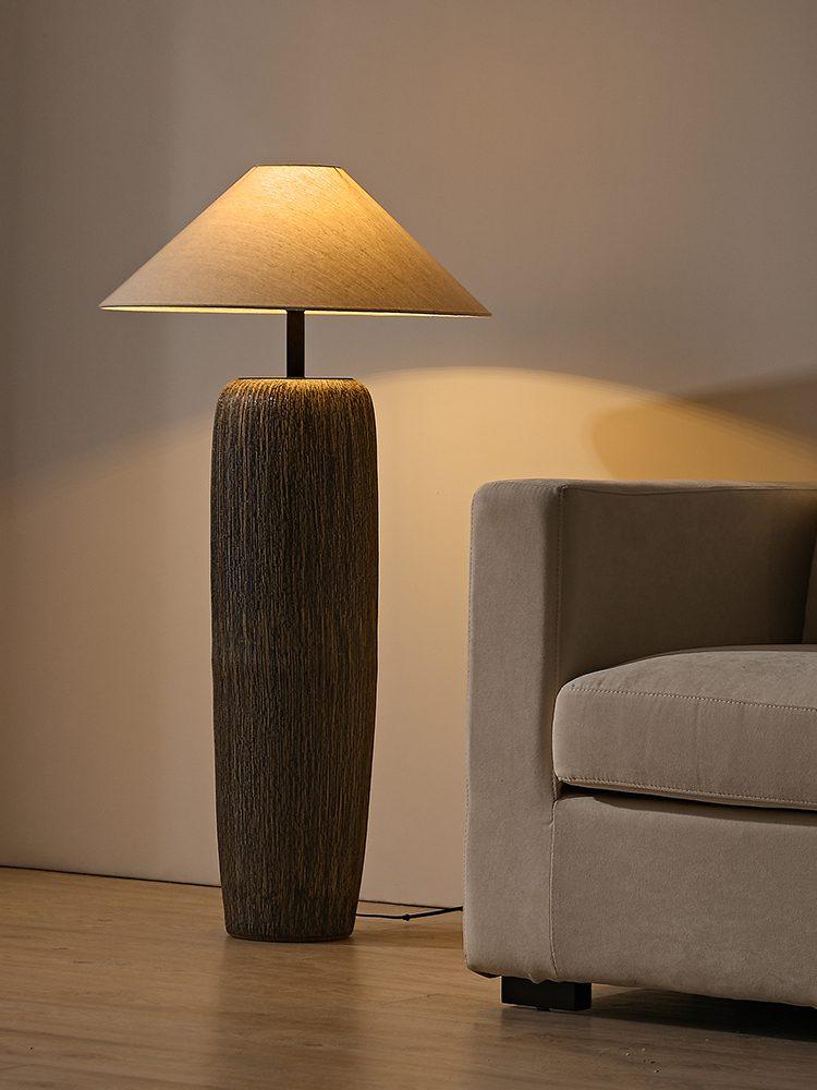 Hael Weathered Wood Grain Floor Lamp