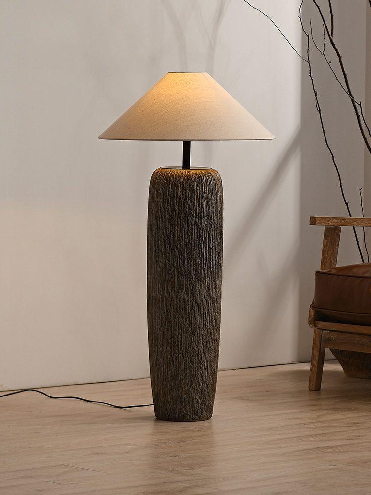 Hael Weathered Wood Grain Floor Lamp