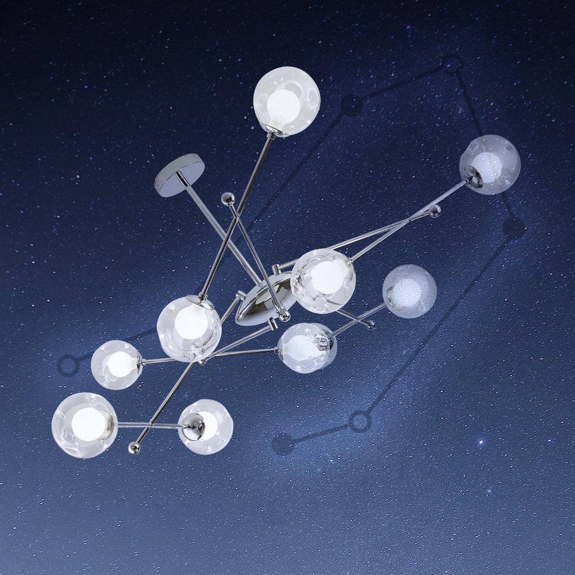 Lioreaine Chandelier Chrome Glass