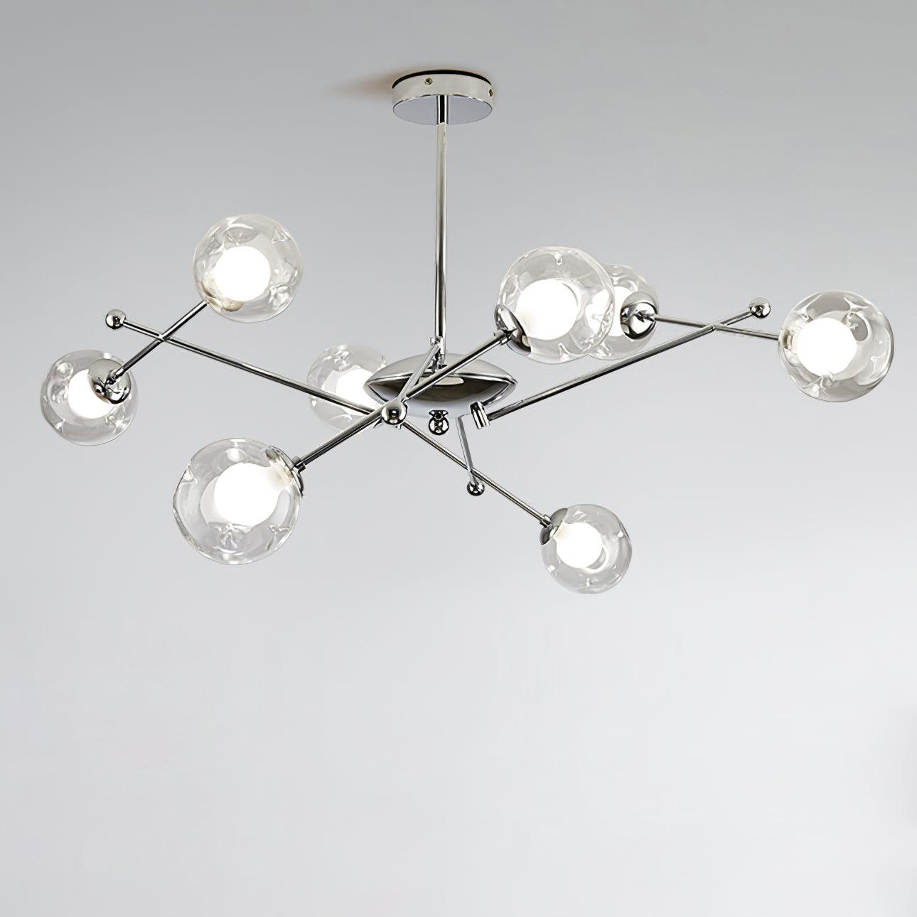 Lioreaine Chandelier Chrome Glass