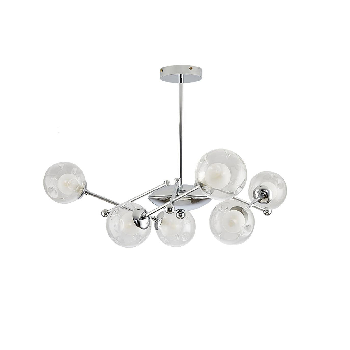 Lioreaine Chandelier Chrome Glass