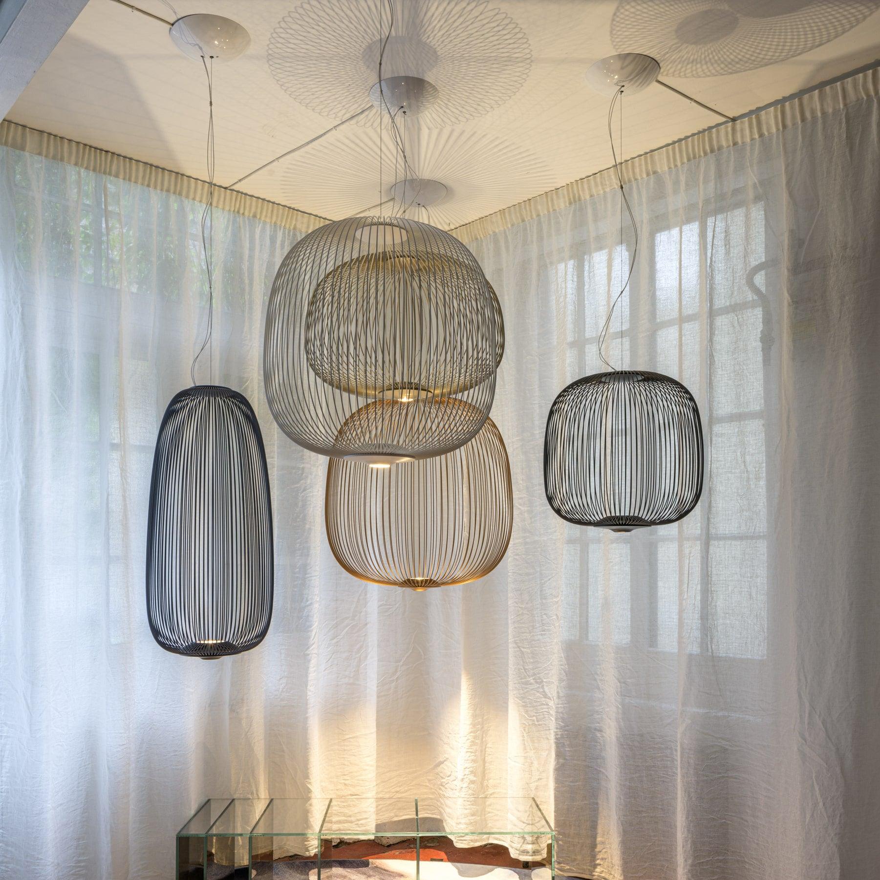 Aero Lightweight Spokes Cage Pendant Light - Neutral Decor