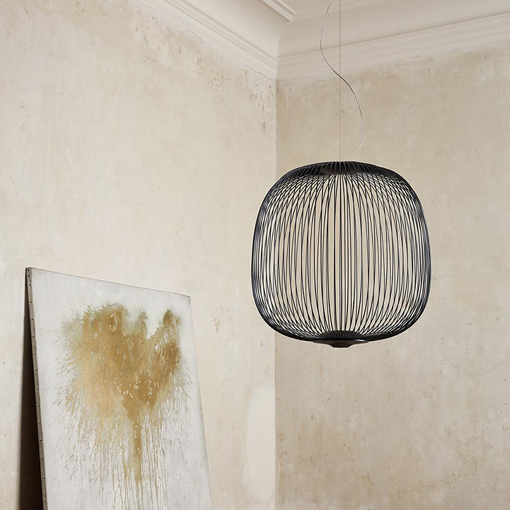 Aero Lightweight Spokes Cage Pendant Light - Neutral Decor