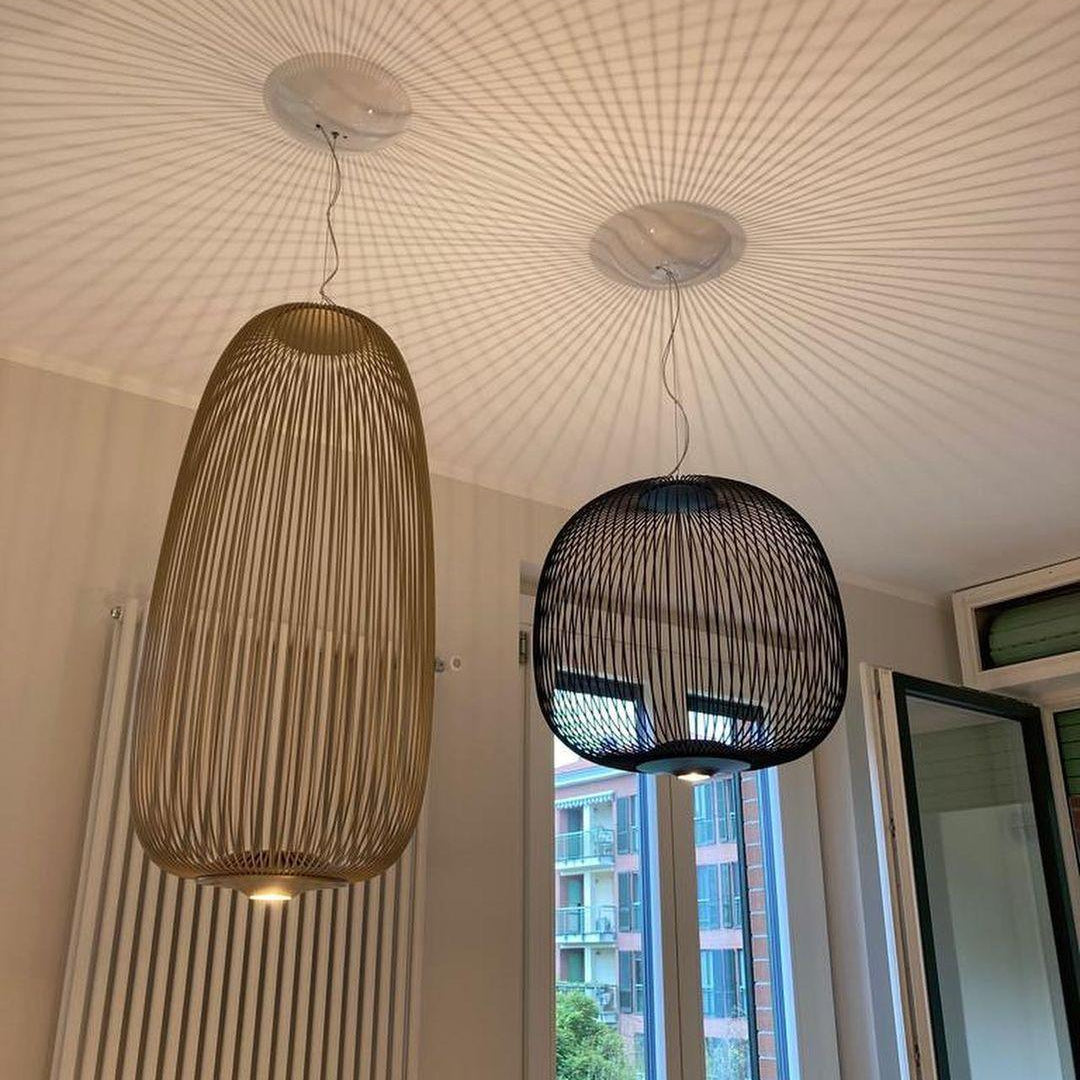 Aero Lightweight Spokes Cage Pendant Light - Neutral Decor
