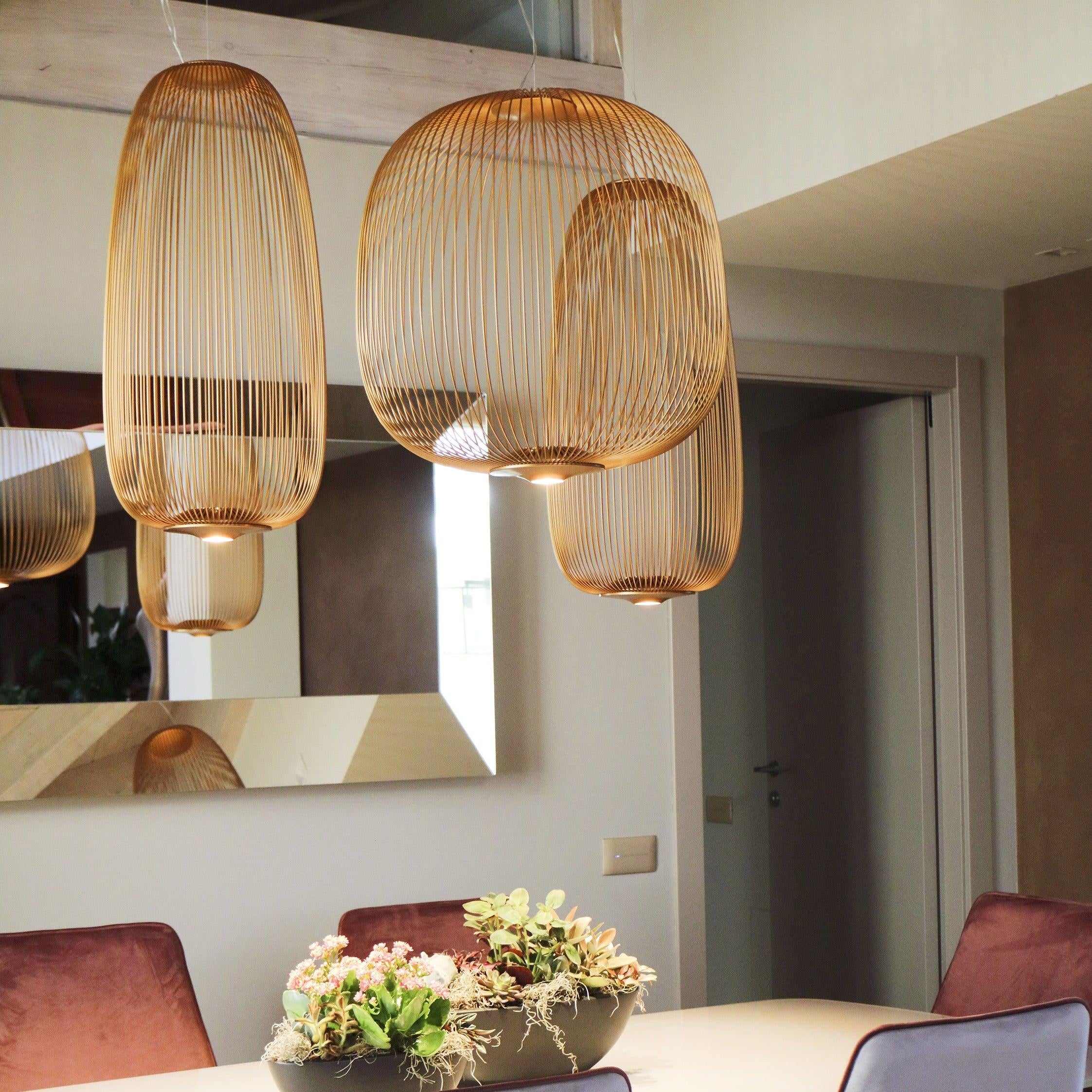 Aero Lightweight Spokes Cage Pendant Light - Neutral Decor