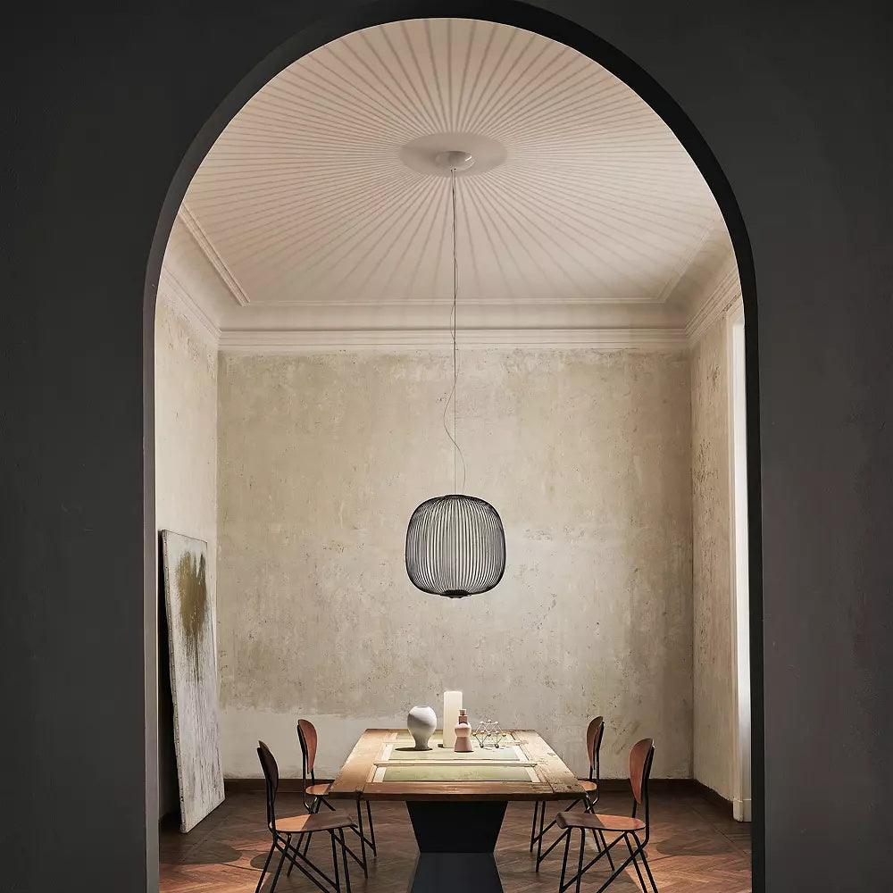 Aero Lightweight Spokes Cage Pendant Light - Neutral Decor