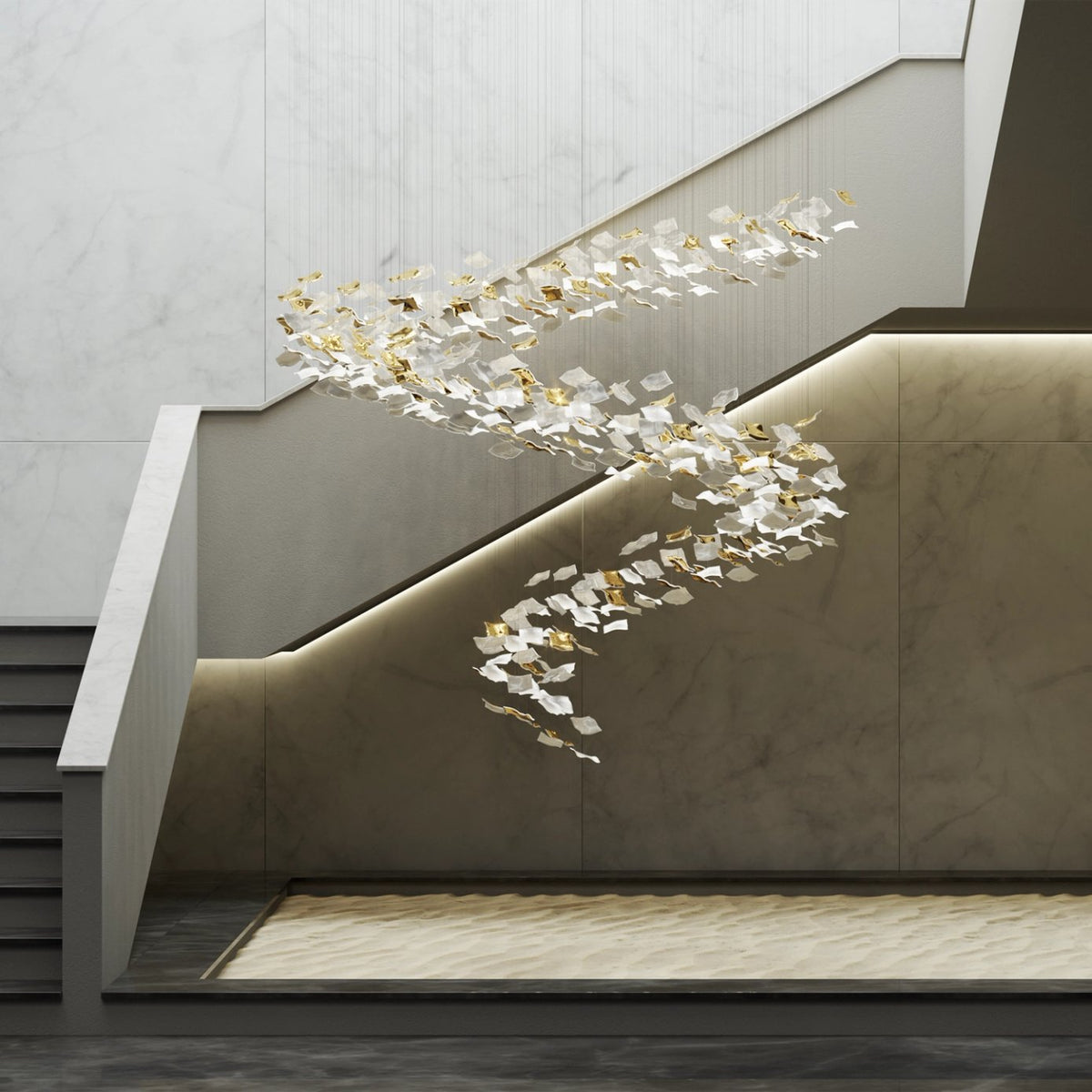 Viliros Glass Spiral Pendant Light