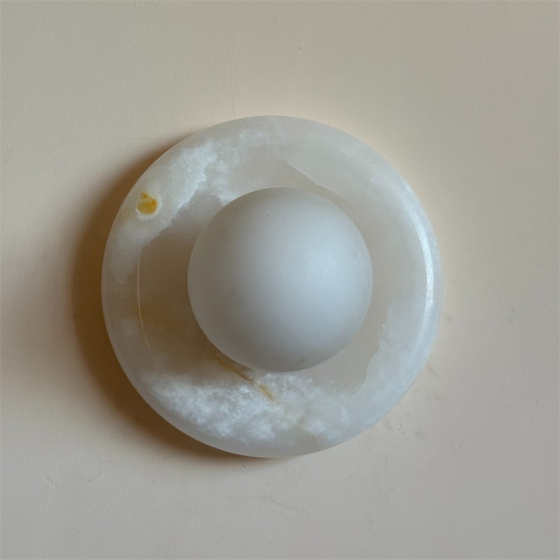 Aursilos Premium Nordic Art White Jade Glass Sconce Wall Lamp