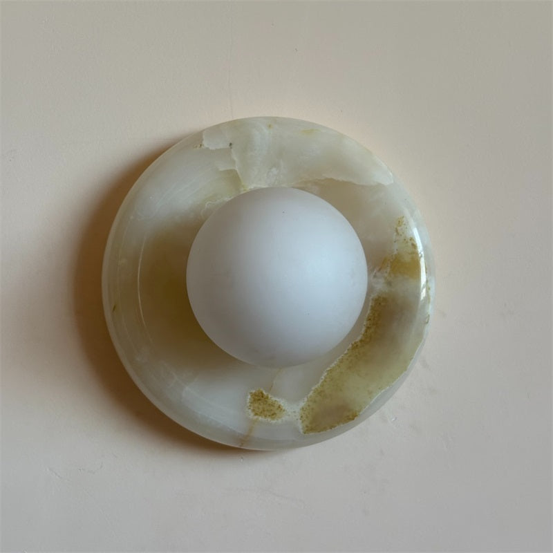 Aursilos Premium Nordic Art White Jade Glass Sconce Wall Lamp