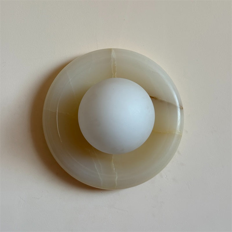 Aursilos Premium Nordic Art White Jade Glass Sconce Wall Lamp