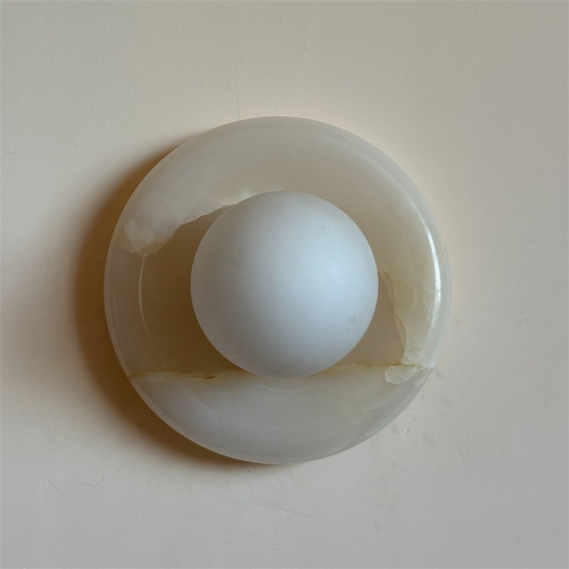 Aursilos Premium Nordic Art White Jade Glass Sconce Wall Lamp