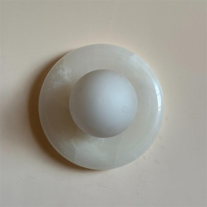 Aursilos Premium Nordic Art White Jade Glass Sconce Wall Lamp