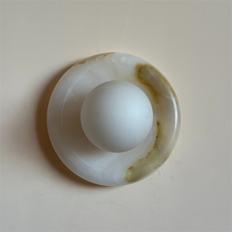Aursilos Premium Nordic Art White Jade Glass Sconce Wall Lamp