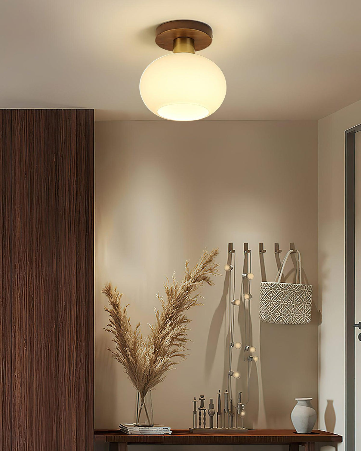 Elorusl Nordic Art White Shell Glass Ceiling Lamp