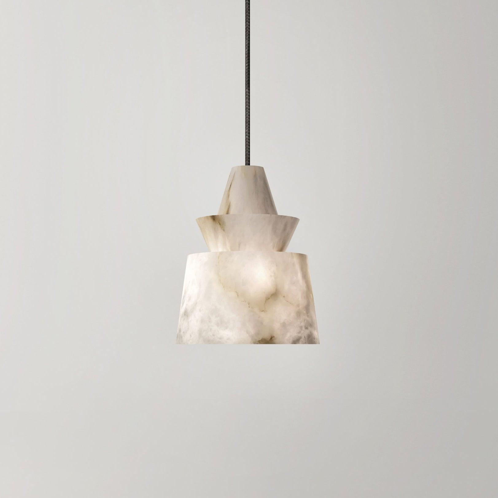 Curineth Minimalist Alabaster Pendant Light - Neutral Decor