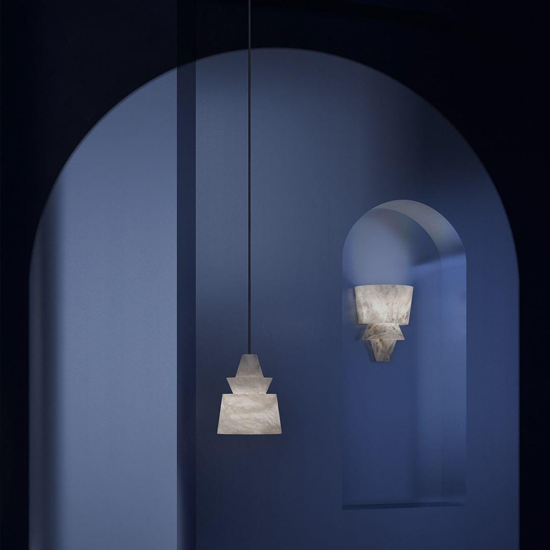 Curineth Minimalist Alabaster Pendant Light - Neutral Decor