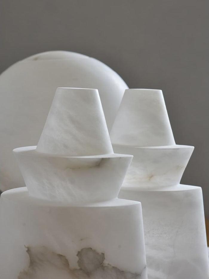 Curineth Minimalist Alabaster Pendant Light - Neutral Decor
