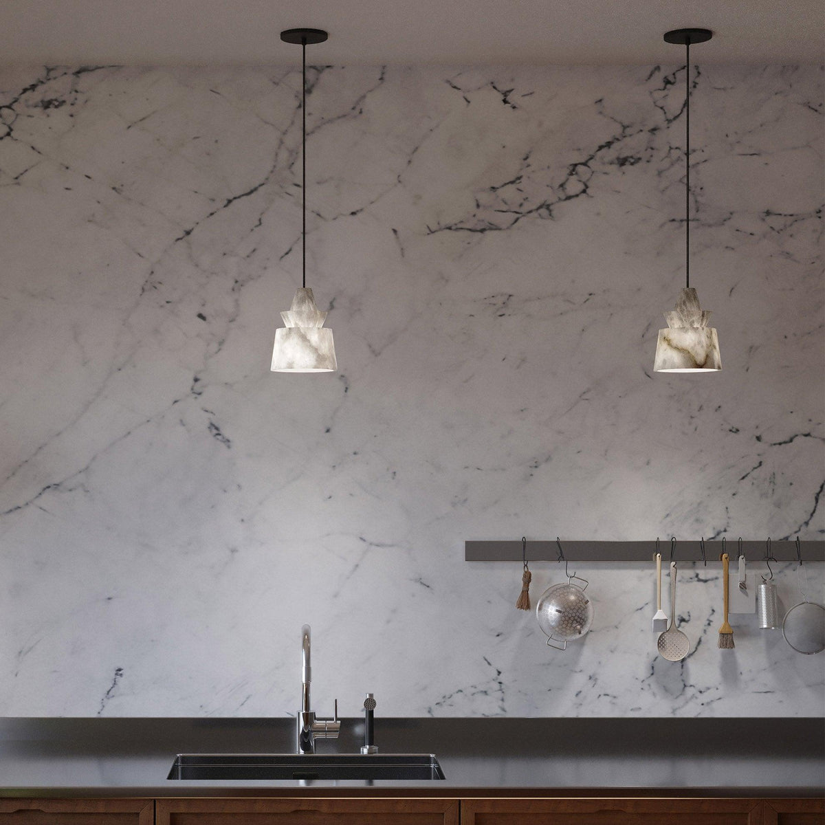 Curineth Minimalist Alabaster Pendant Light