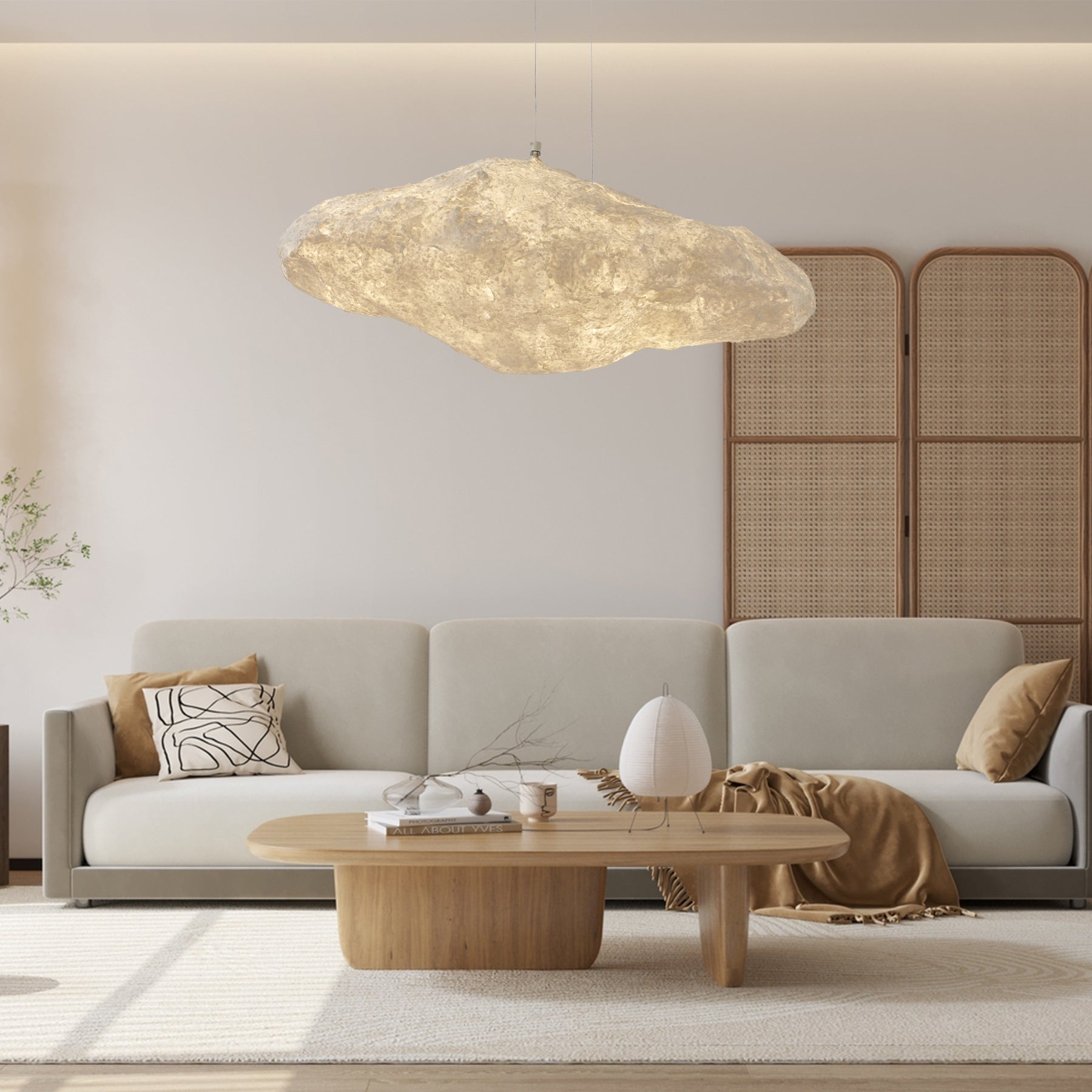 Elliros Textured Paper Pulp Pendant Light