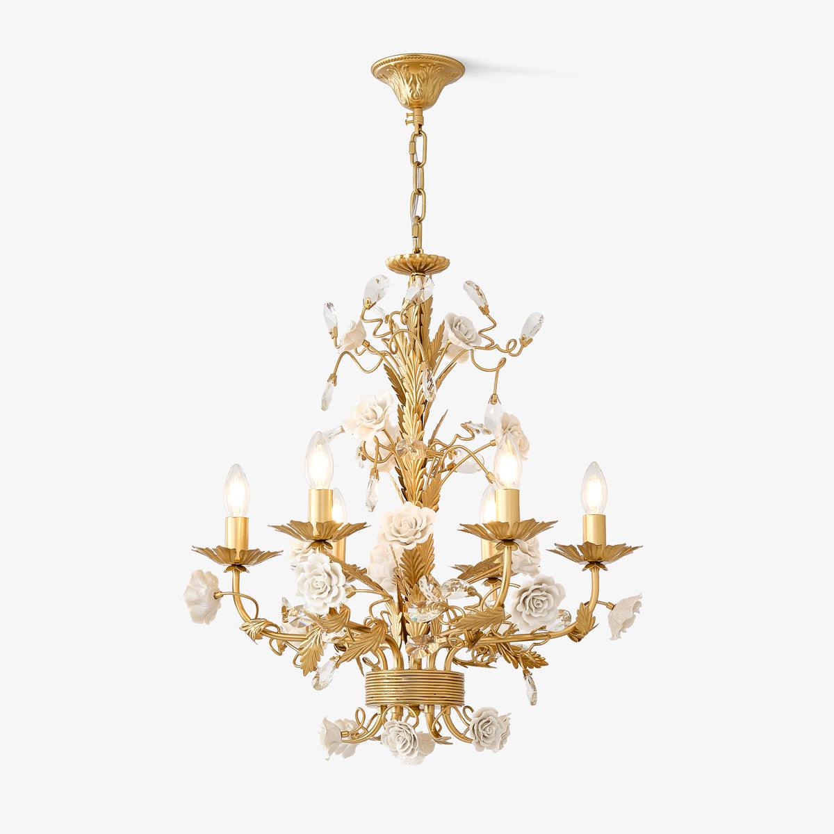 Elyarelle Chandelier White Rose Crystal