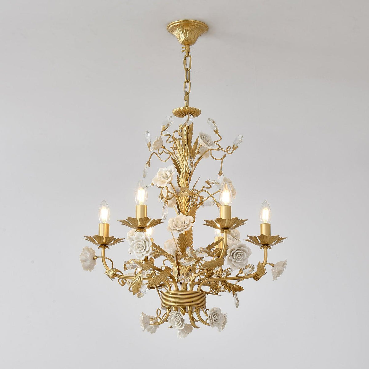 Elyarelle Chandelier White Rose Crystal