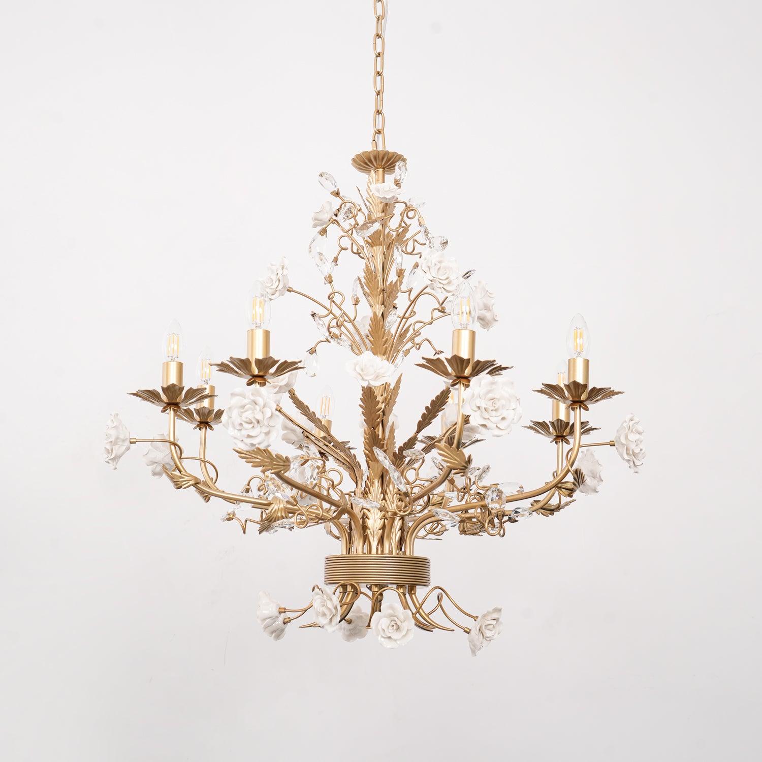 Elyarelle Chandelier White Rose Crystal