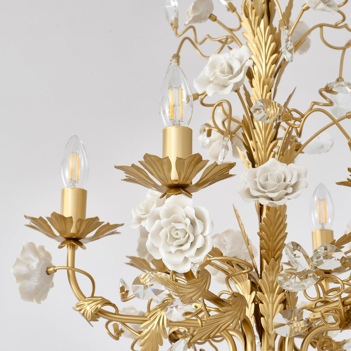 Elyarelle Chandelier White Rose Crystal